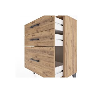 Arges Komodin 3 Çekmeceli 60x30x80 Çam-çam