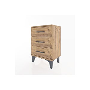 Arges Komodin 3 Çekmeceli 44x30x64 Çam-çam