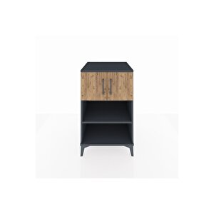 Kronos Komodin 2 Raflı 2 Kapaklı 60x59x96 Antrasit-çam