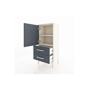 Arges Komodin 2 Raflı 2 Çekmeceli Tek Kapaklı 44x30x96 Aytaşı-antrasit