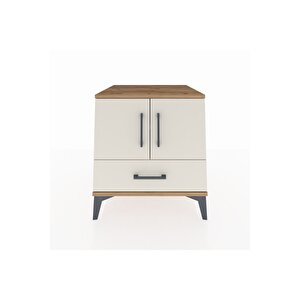 Kronos Komodin 2 Raflı Tek Çekmeceli 2 Kapaklı 60x59x64 Çam-aytaşı