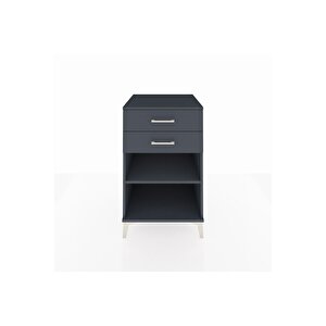 Kronos Komodin Tek Raflı 2 Çekmeceli 60x59x96 Antrasit-antrasit