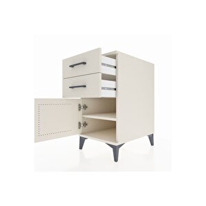 Kronos Komodin Tek Raflı 2 Çekmeceli Tek Kapaklı 44x59x80 Aytaşı-aytaşı