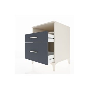 Kronos Komodin Tek Raflı 2 Çekmeceli 60x59x80 Aytaşı-antrasit