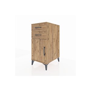 Kronos Komodin Tek Raflı 2 Çekmeceli Tek Kapaklı 44x59x96 Çam-çam