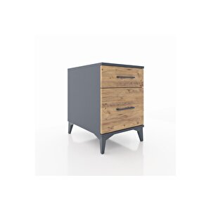 Kronos Komodin Tek Çekmeceli 44x59x64 Antrasit-çam