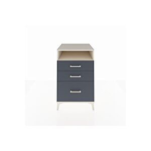 Kronos Komodin Tek Raflı 3 Çekmeceli 60x59x96 Aytaşı-antrasit