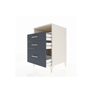 Kronos Komodin Tek Raflı 3 Çekmeceli 60x59x96 Aytaşı-antrasit