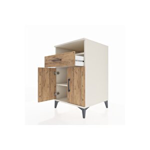 Kronos Komodin 2 Raflı Tek Çekmeceli 2 Kapaklı 60x59x96 Aytaşı-çam