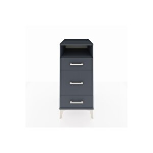 Kronos Komodin Tek Raflı 3 Çekmeceli 44x59x96 Antrasit-antrasit