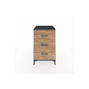 Kronos Komodin 3 Çekmeceli 60x59x96 Antrasit-çam