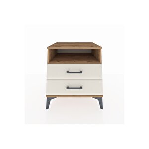 Kronos Komodin Tek Raflı 2 Çekmeceli 60x59x64 Çam-aytaşı