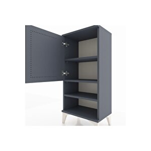 Arges Komodin 3 Raflı Tek Kapaklı 44x30x96 Antrasit-antrasit