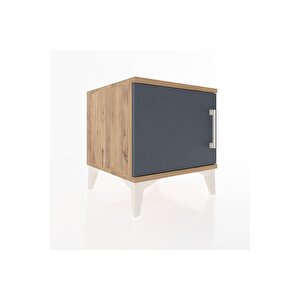 Hyperion Komodin Tek Kapaklı 44x44x48 Çam-antrasit