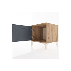 Hyperion Komodin Tek Kapaklı 44x44x48 Çam-antrasit