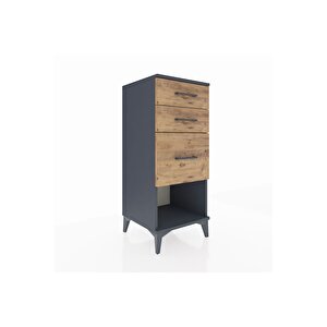 Hyperion Komodin 3 Çekmeceli 44x44x106 Antrasit-çam