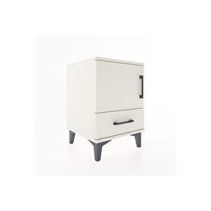 Hyperion Komodin Tek Raflı Tek Çekmeceli Tek Kapaklı 44x44x64 Aytaşı-aytaşı