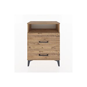 Arges Komodin Tek Raflı 2 Çekmeceli 60x30x80 Çam-çam