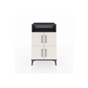 Hyperion Komodin 2 Raflı 4 Kapaklı 60x44x96 Antrasit-aytaşı