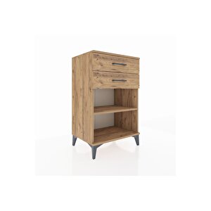 Hyperion Komodin Tek Raflı 2 Çekmeceli 60x44x96 Çam-çam