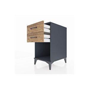 Kronos Komodin 2 Çekmeceli 44x59x80 Antrasit-çam