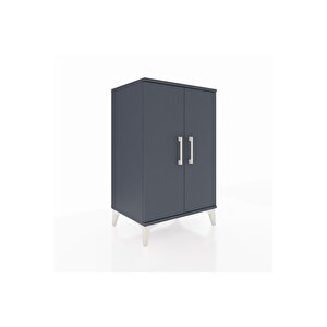 Hyperion Komodin 2 Raflı 2 Kapaklı 60x44x96 Antrasit-antrasit