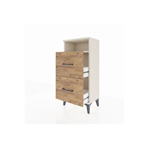 Arges Komodin Tek Raflı 2 Çekmeceli 44x30x96 Aytaşı-çam