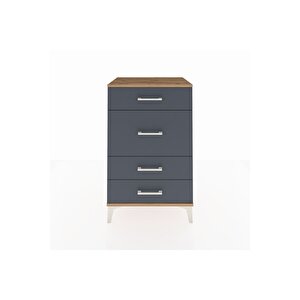 Hyperion Komodin 4 Çekmeceli 60x44x96 Çam-antrasit