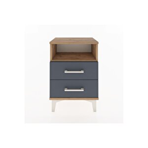Arges Komodin Tek Raflı 2 Çekmeceli 44x30x64 Çam-antrasit