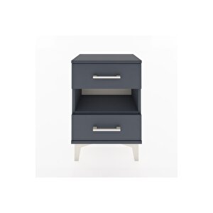 Arges Komodin Tek Raflı 2 Çekmeceli 44x30x64 Antrasit-antrasit