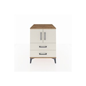 Kronos Komodin 2 Raflı 2 Çekmeceli 2 Kapaklı 60x59x80 Çam-aytaşı