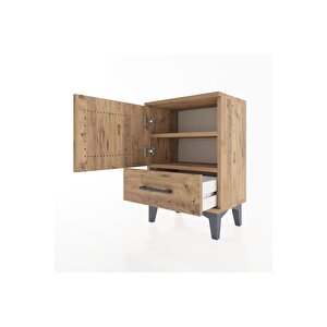 Arges Komodin 2 Raflı Tek Kapaklı 44x30x64 Çam-çam