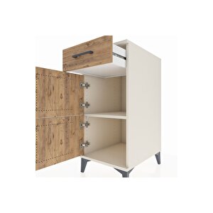 Kronos Komodin Tek Raflı Tek Çekmeceli 2 Kapaklı 44x59x96 Aytaşı-çam