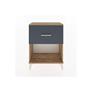 Arges Komodin Tek Çekmeceli 60x30x80 Çam-antrasit