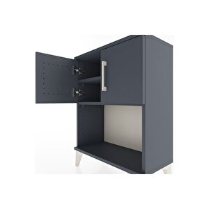 Arges Komodin 2 Raflı 2 Kapaklı 60x30x80 Antrasit-antrasit