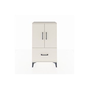 Arges Komodin 2 Raflı Tek Çekmeceli 2 Kapaklı 60x30x106 Aytaşı-aytaşı