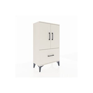 Arges Komodin 2 Raflı Tek Çekmeceli 2 Kapaklı 60x30x106 Aytaşı-aytaşı