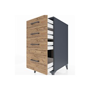 Kronos Komodin 4 Çekmeceli 44x59x96 Antrasit-çam