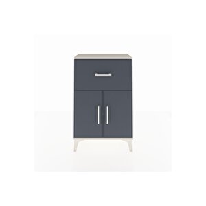 Arges Komodin Tek Raflı Tek Çekmeceli 2 Kapaklı 60x30x96 Aytaşı-antrasit