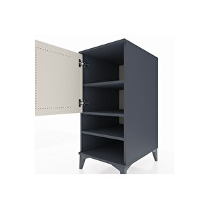 Kronos Komodin 3 Raflı Tek Kapaklı 44x59x96 Antrasit-aytaşı