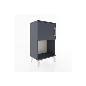 Arges Komodin 2 Raflı 2 Çekmeceli Tek Kapaklı 44x30x80 Antrasit-antrasit