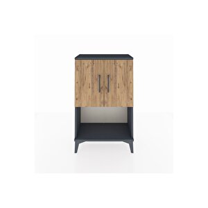 Arges Komodin 2 Raflı 2 Kapaklı 60x30x96 Antrasit-çam