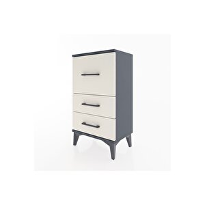 Arges Komodin 3 Çekmeceli 44x30x80 Antrasit-aytaşı