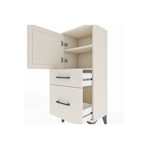 Arges Komodin 2 Raflı 2 Çekmeceli Tek Kapaklı 44x30x106 Aytaşı-aytaşı