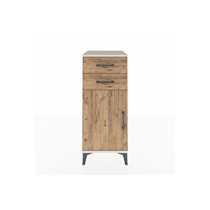 Hyperion Komodin Tek Raflı 2 Çekmeceli Tek Kapaklı 44x44x106 Aytaşı-çam