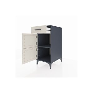 Kronos Komodin Tek Raflı Tek Çekmeceli 2 Kapaklı 44x59x96 Antrasit-aytaşı