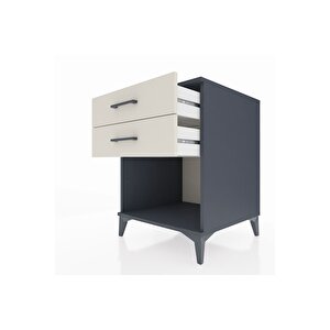 Kronos Komodin 2 Çekmeceli 60x59x80 Antrasit-aytaşı