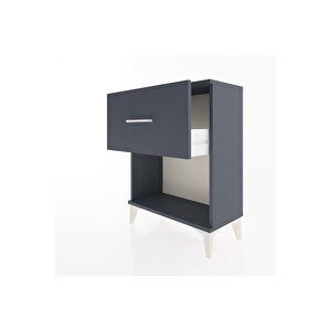 Arges Komodin Tek Çekmeceli 60x30x80 Antrasit-antrasit