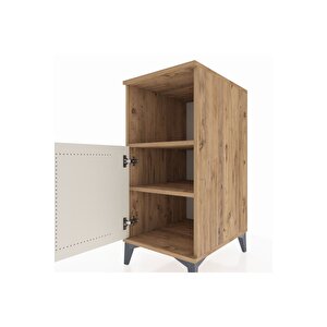 Kronos Komodin 2 Raflı Tek Kapaklı 44x59x96 Çam-aytaşı