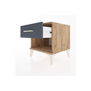 Hyperion Komodin Tek Çekmeceli 44x44x48 Çam-antrasit